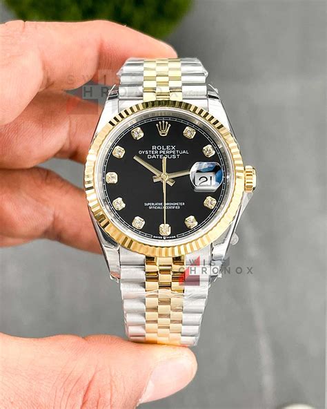 rolex two tone black face|rolex datejust 2 tone price.